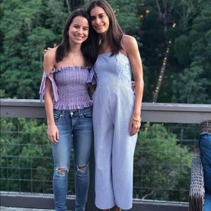 Beautiful blue/white pinstripe jumpsuit